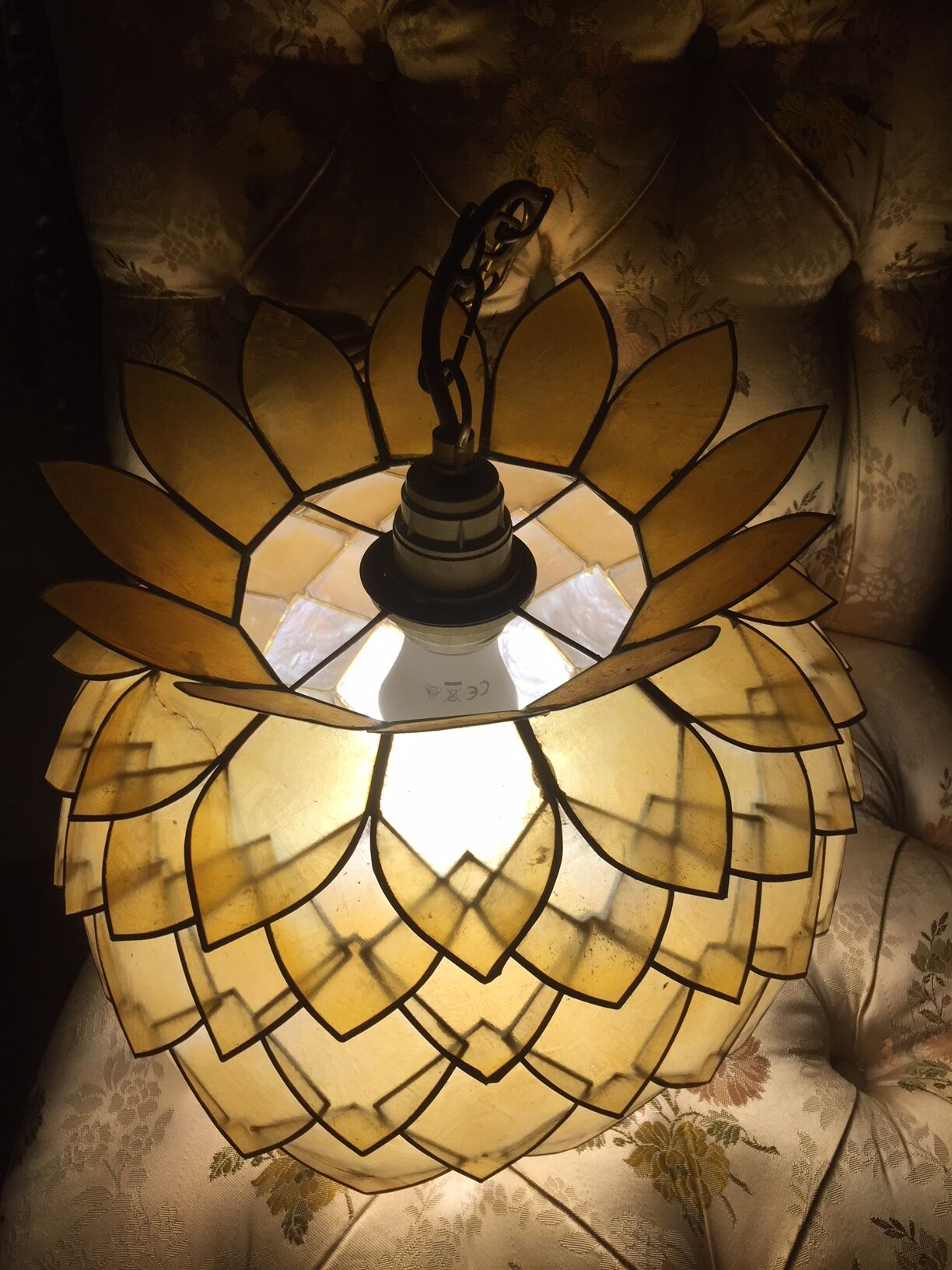 Capiz's mother-of-pearl and brass