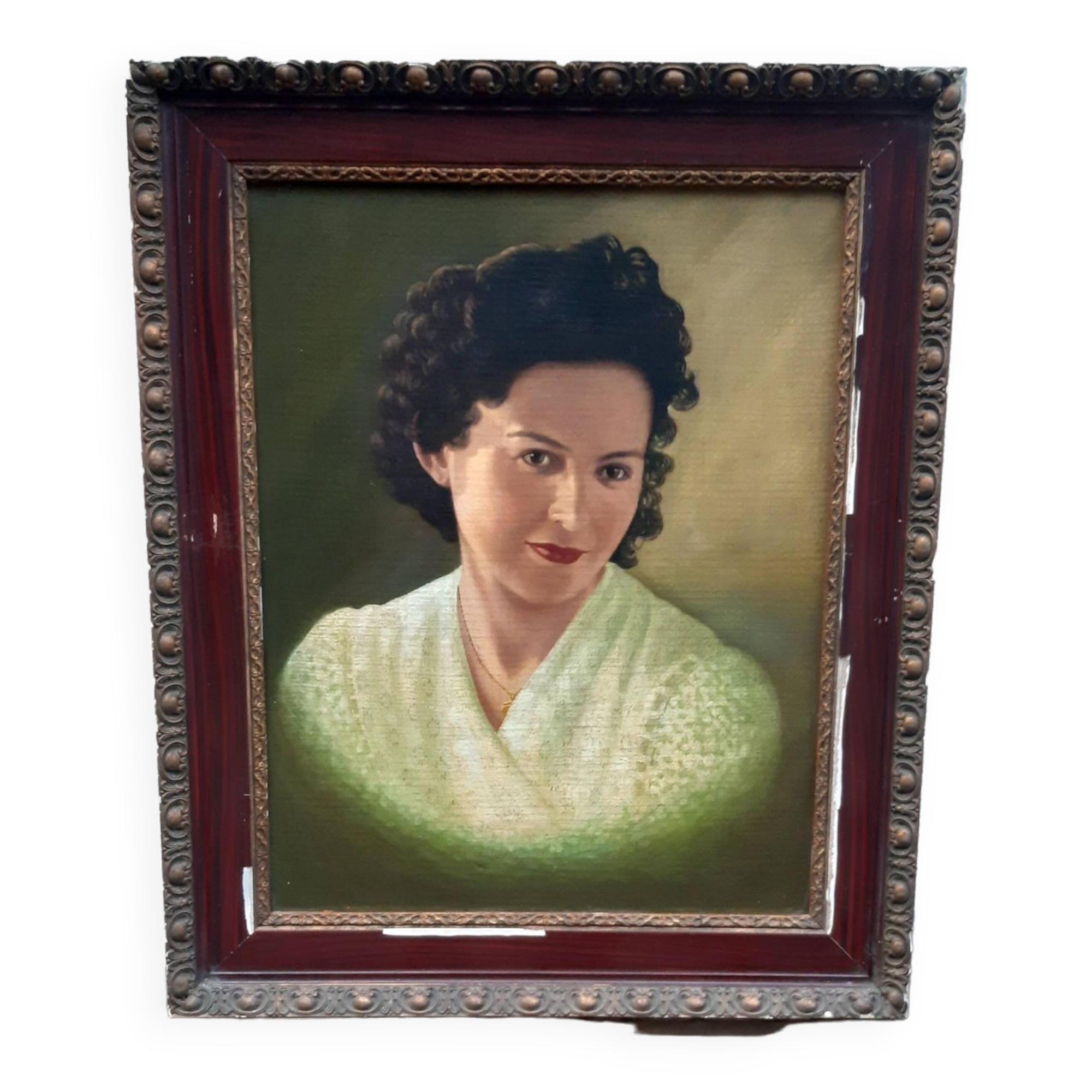 Portrait ancien huile sur panneau