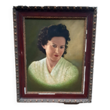 Portrait ancien huile sur panneau