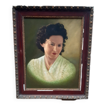 Old portrait oil on panel