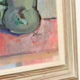 Swedish Mid-Century Oil On Canvas Painting" Still Life " --Vintage & Framed