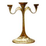 Vintage Brutalist Bronze Candle Holder
