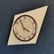 Vintage formica clock silent asymmetrical wall pendulum "Kienzle green"