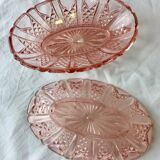 Lot of 2 pink glass ramekins