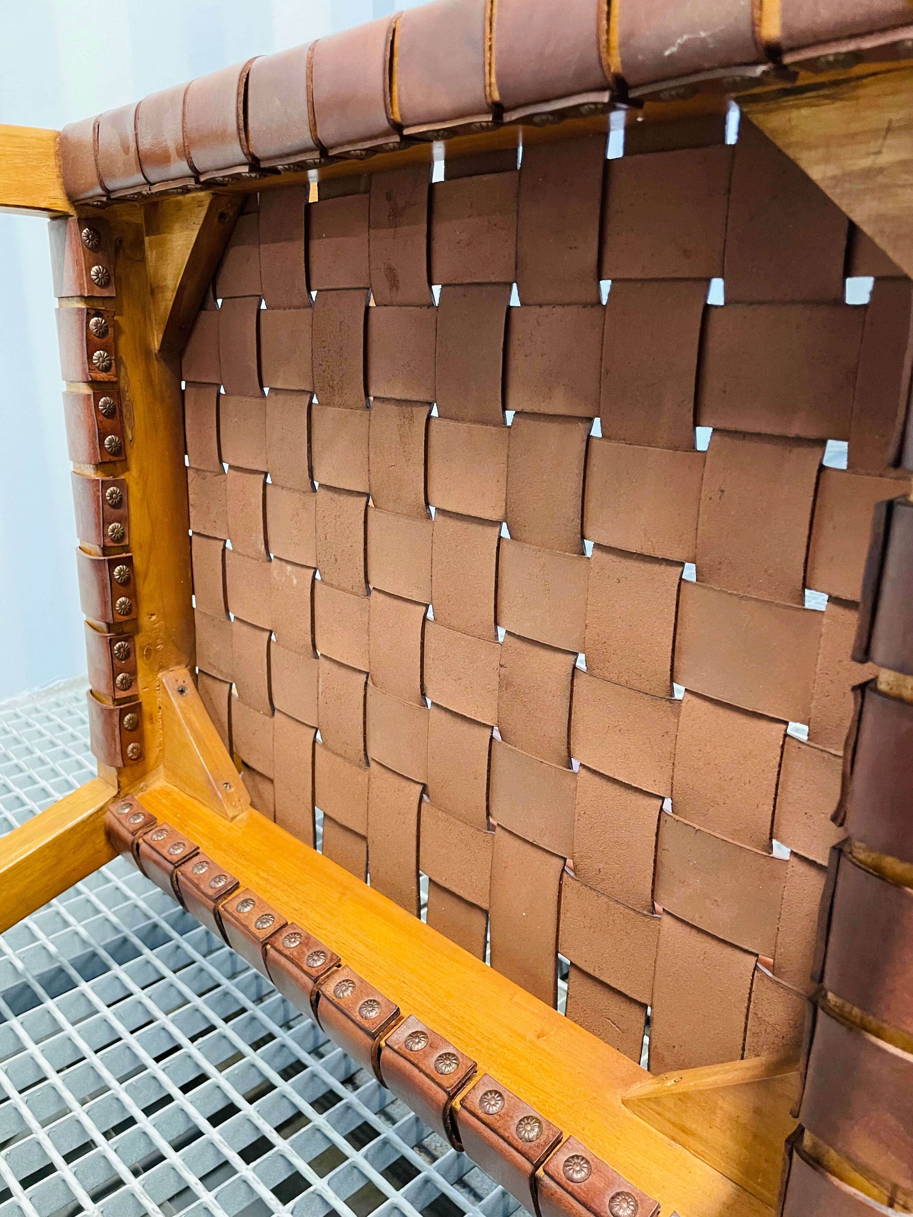 Olivier de Schrijver - Boss armchairs in leather straps - vintage