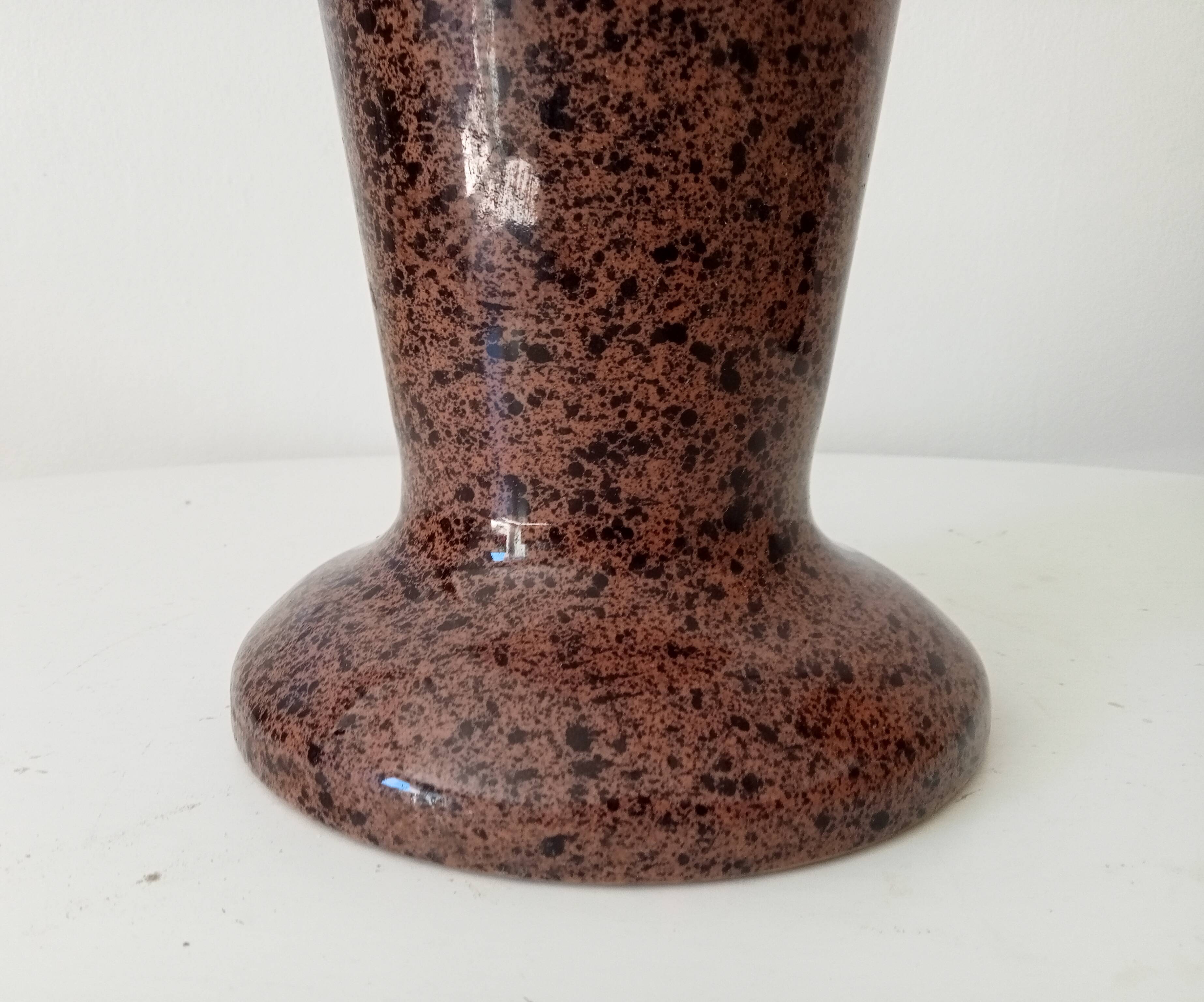 Vintage speckled granite vase