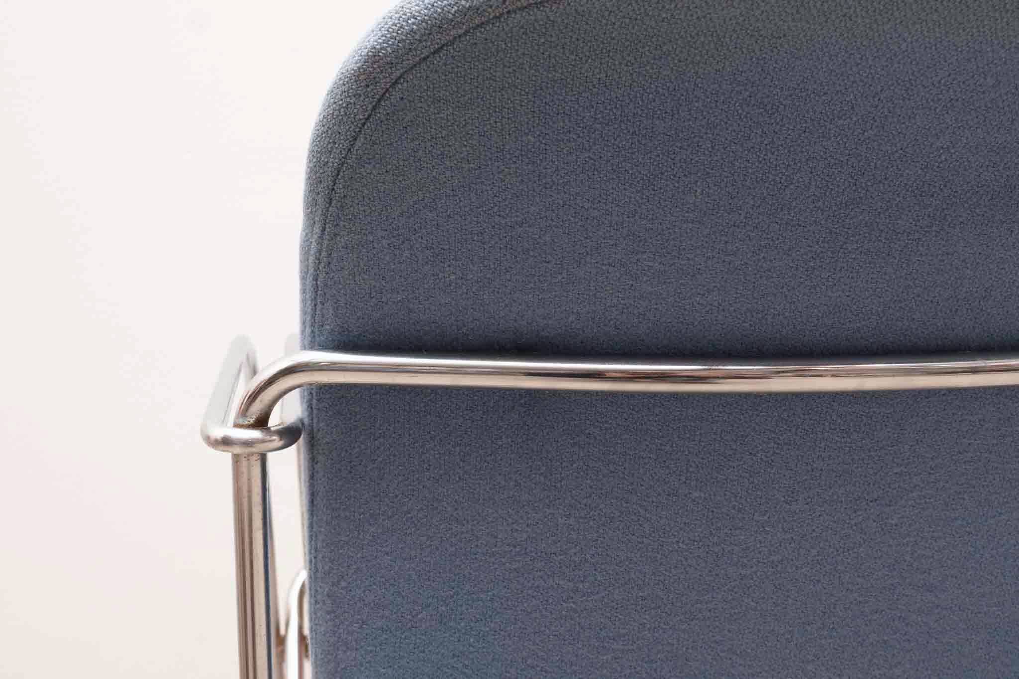 Blue and chrome 'Neon Light' armchair by Alfred Homann