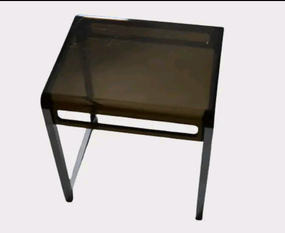 Side table smoked plexi vintage chrome