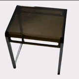Side table smoked plexi vintage chrome