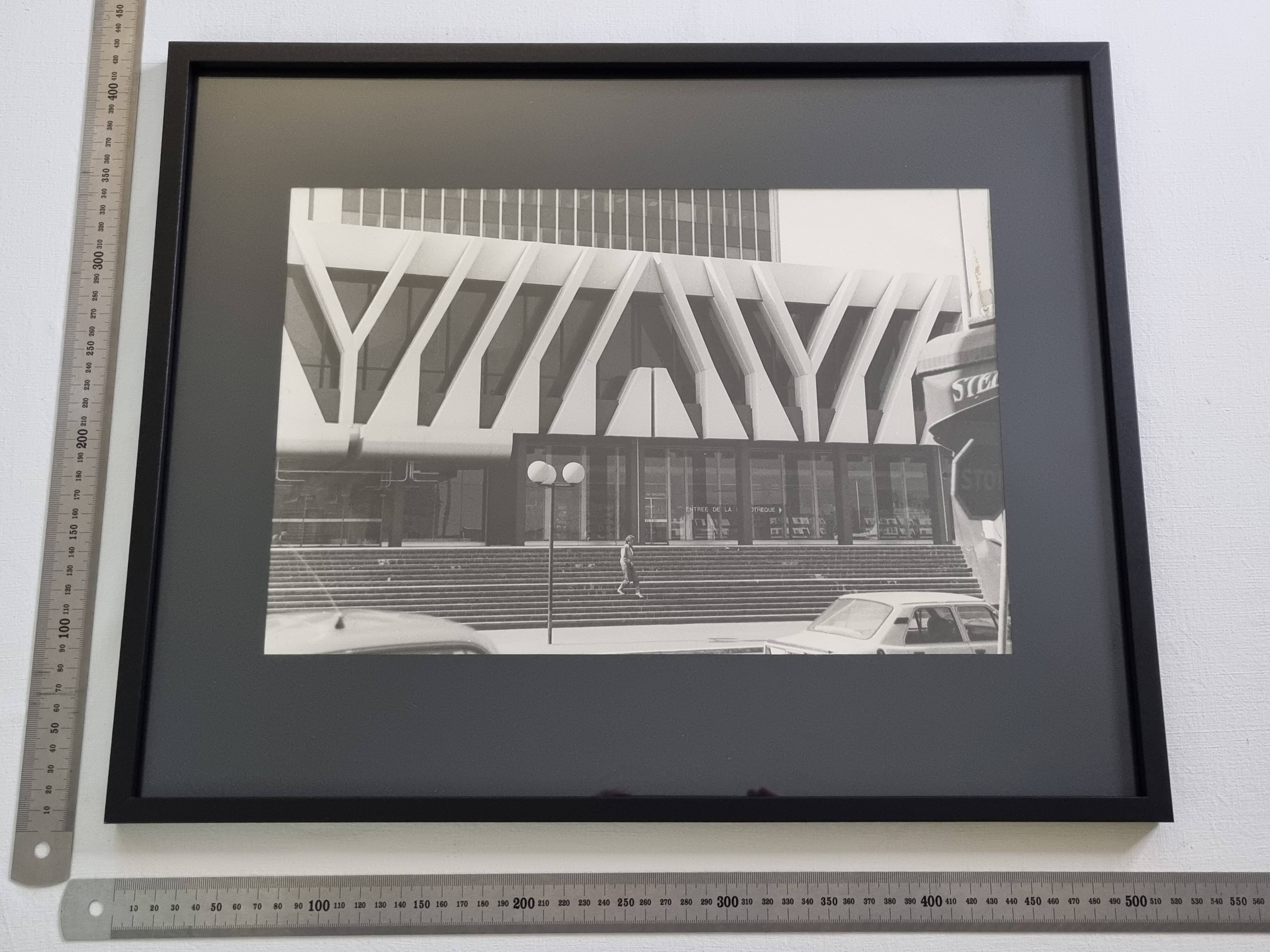 Vintage silver gelatin print, Brutalist architecture, 1970s, 52 x 42 cm