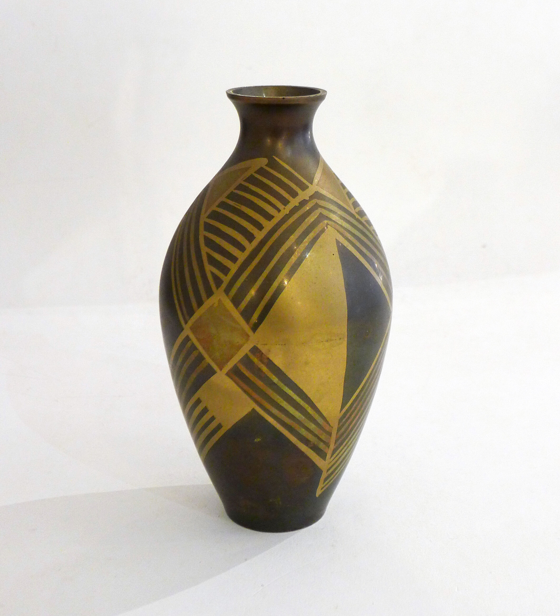 Small art deco copperware vase