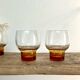 5 LUMINARC France glasses with amber feet