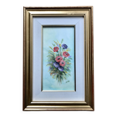 Aquarelle encadrée "Bouquet de fleurs", Italie