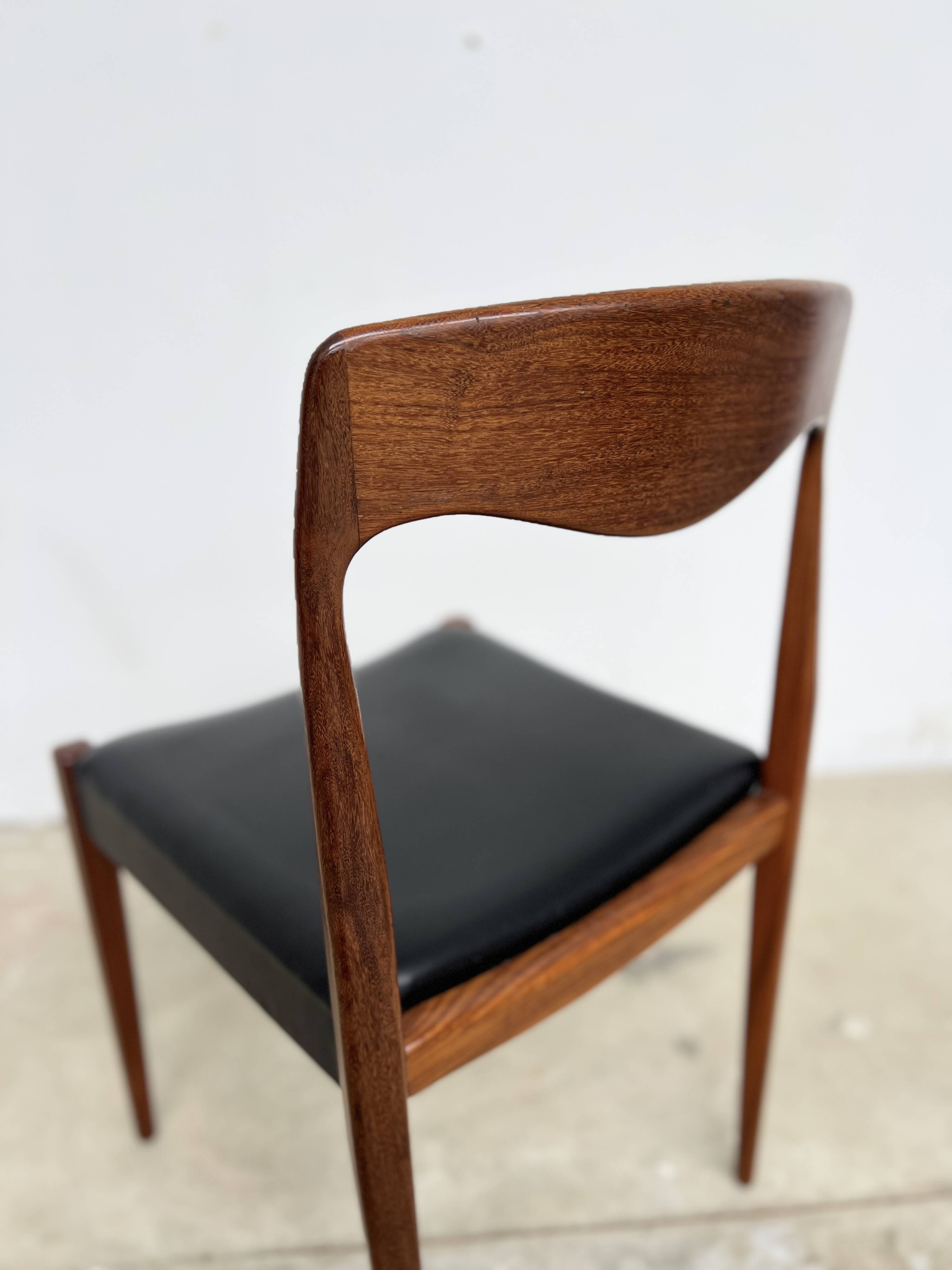Scandinavian teak and leatherette chair