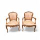 Pair of Louis XV cabriolet armchairs in floral fabric