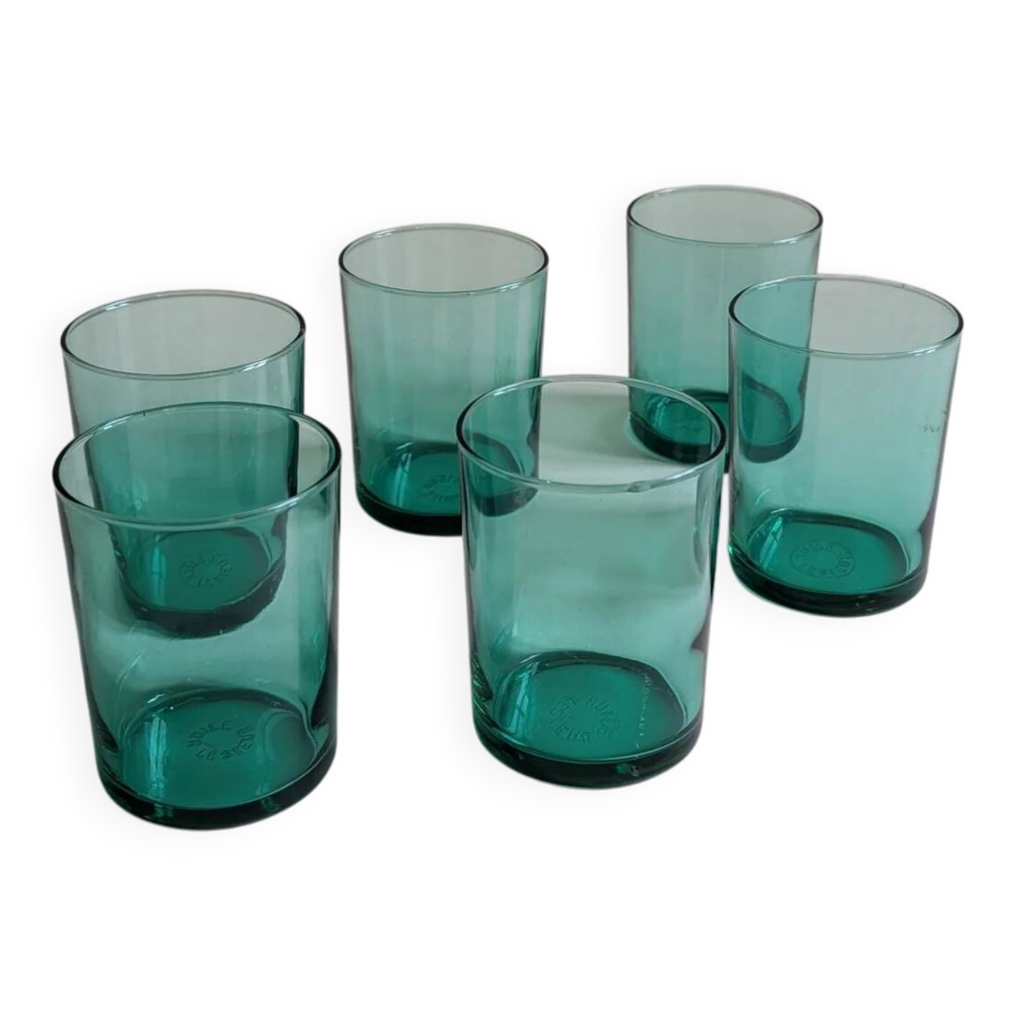 Ensemble de 6 verres en verre verts