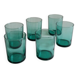 Ensemble de 6 verres en verre verts