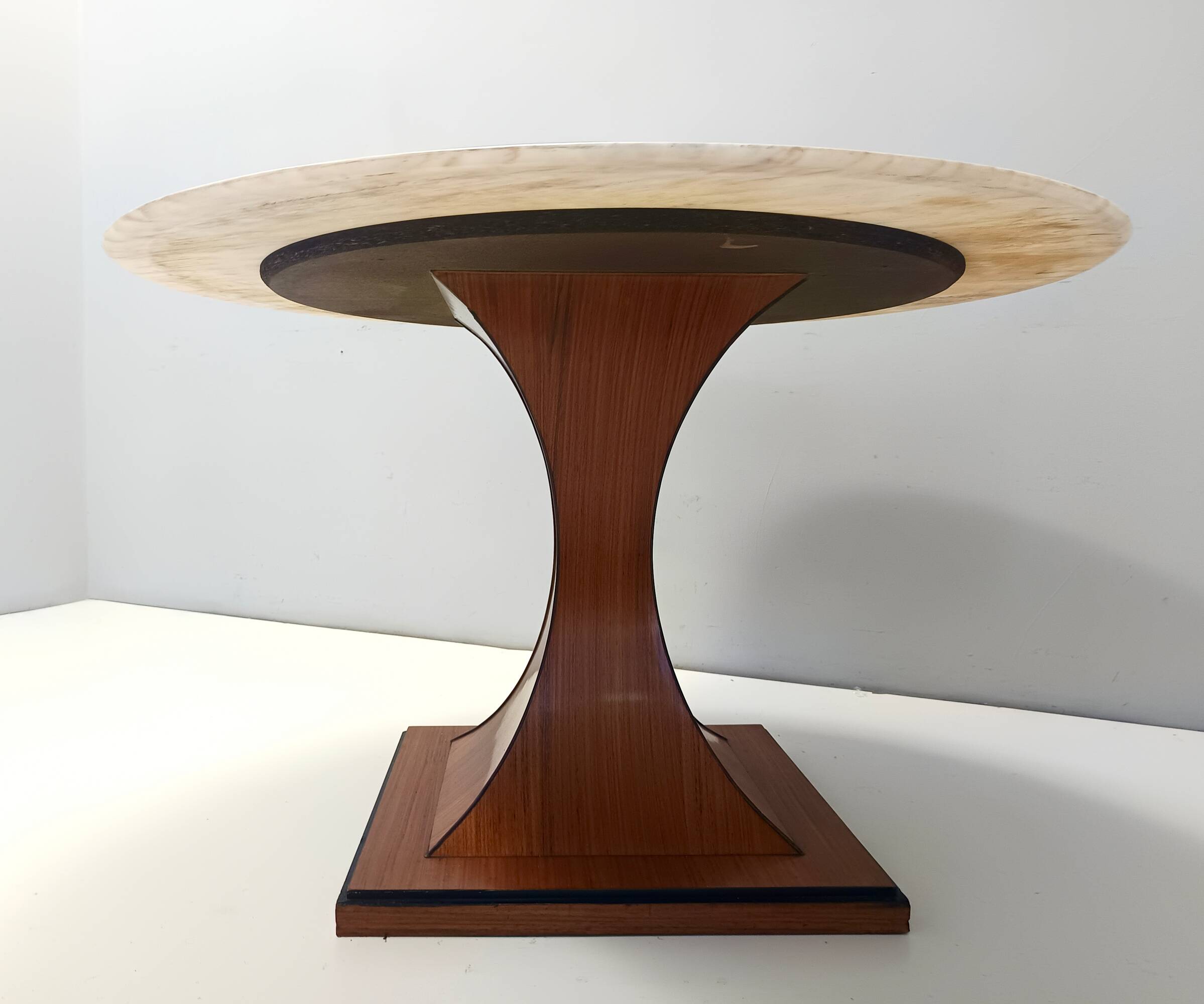 Dining Table with a Portuguese Pink Marble Top in the style of Carlo De Car