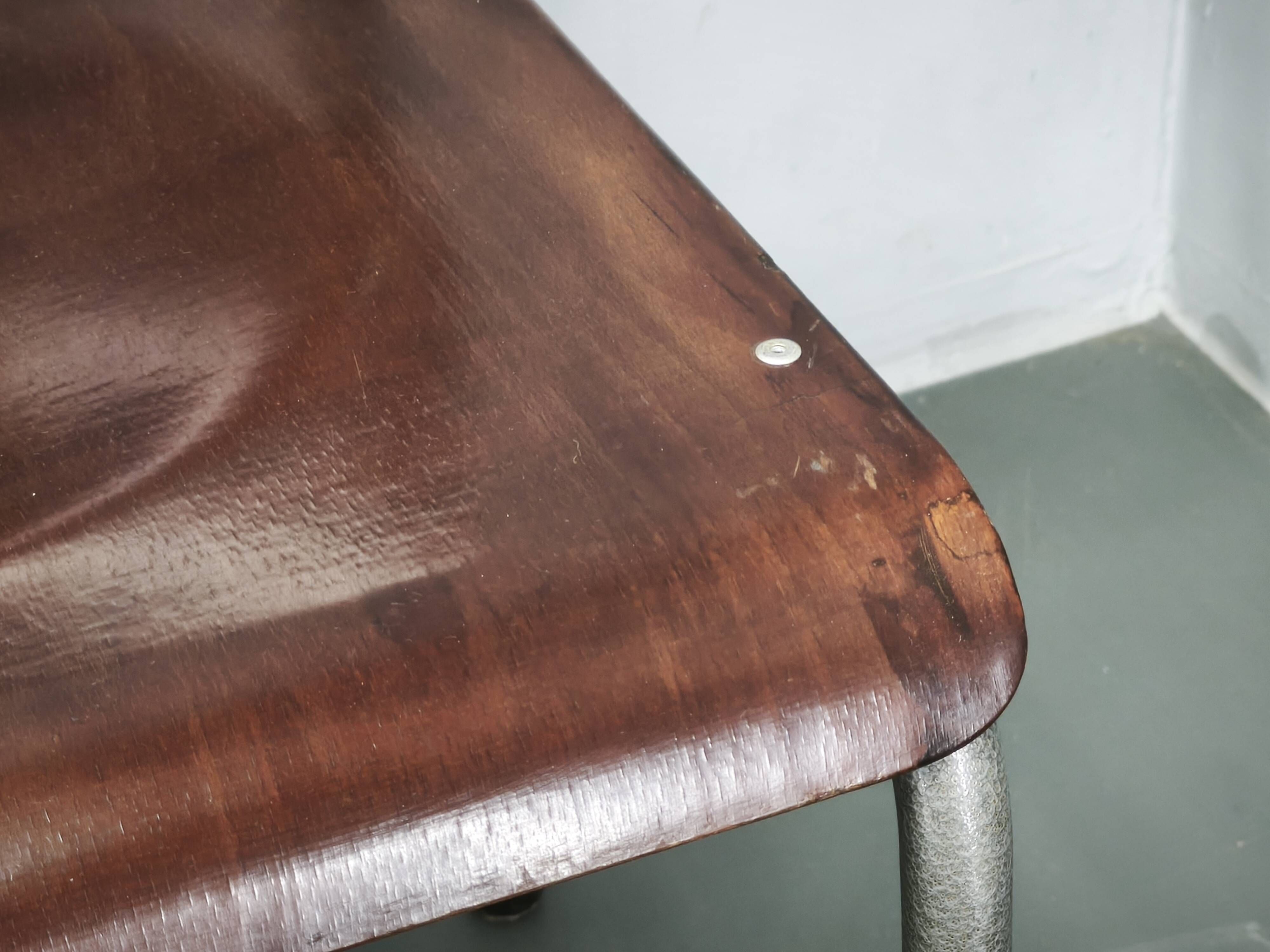 Set of 6 Gispen 106 Dutch Industrial Plywood Chairs, 1960s