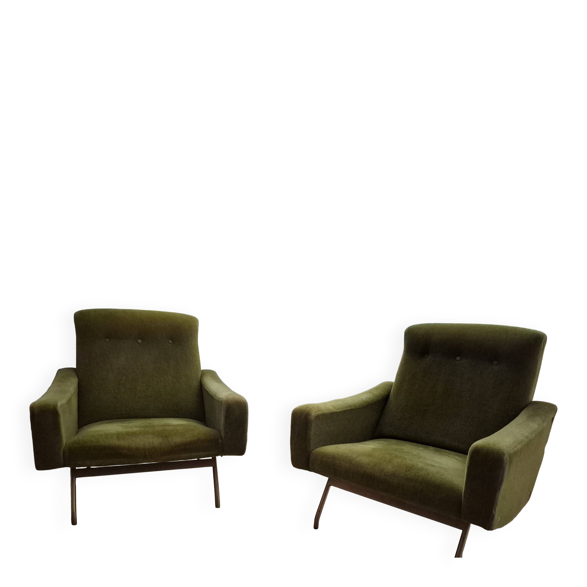 Fauteuil galion velours vert steiner