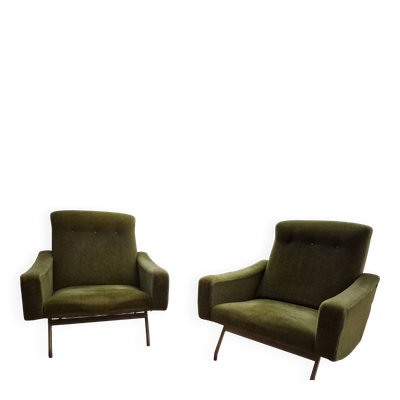 Fauteuil galion velours vert steiner