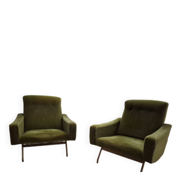 Steiner green velvet galleon armchair