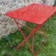 Red garden iron table