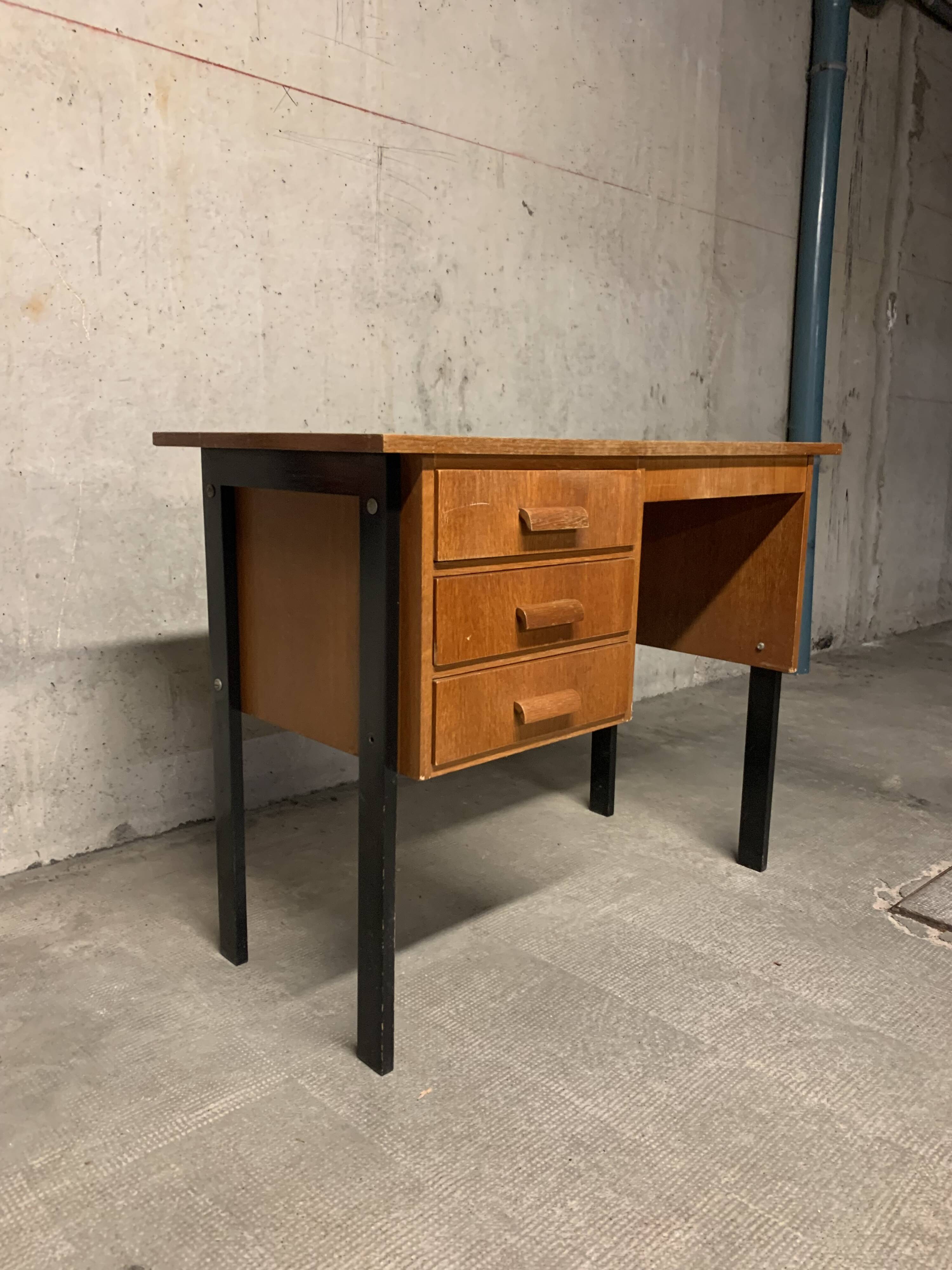 Vintage Look Wooden Desk Retro Design 1950 1960