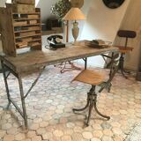 Iron and old wood table