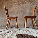 Pair of vintage brutalist style bistro chairs