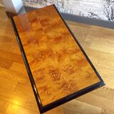1970 coffee table in elm burl and lacquer