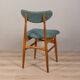 Pair of 60s vintage chairs in green fabric Italian design