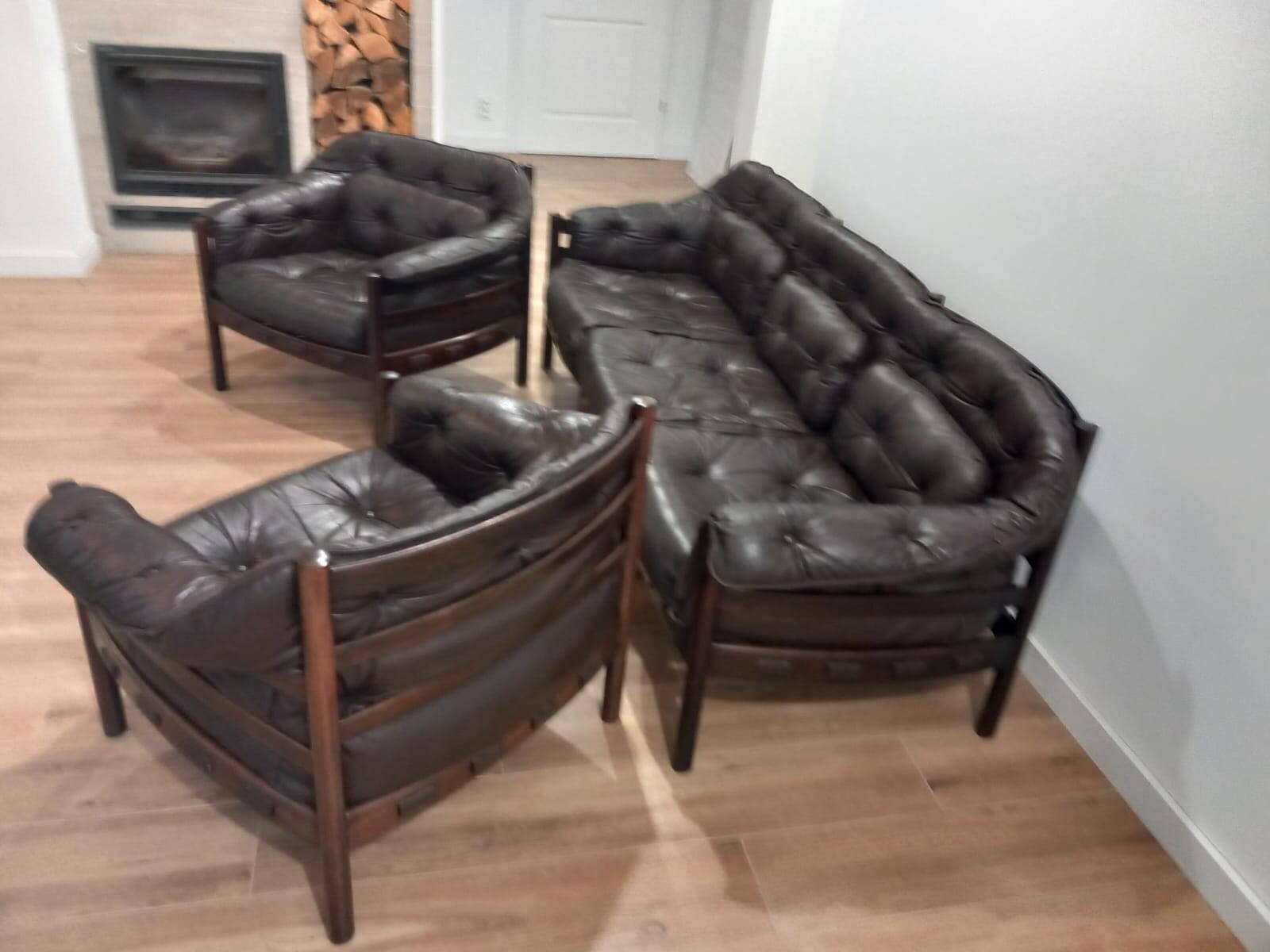 Ensemble de canapé et 2 fauteuils par Arne Norell Suède années 1960
