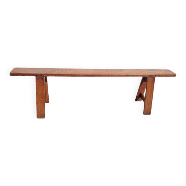 Banc ancien en bois massif 167cm