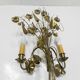 Pair of double flower bouquet sconces in brass 1960