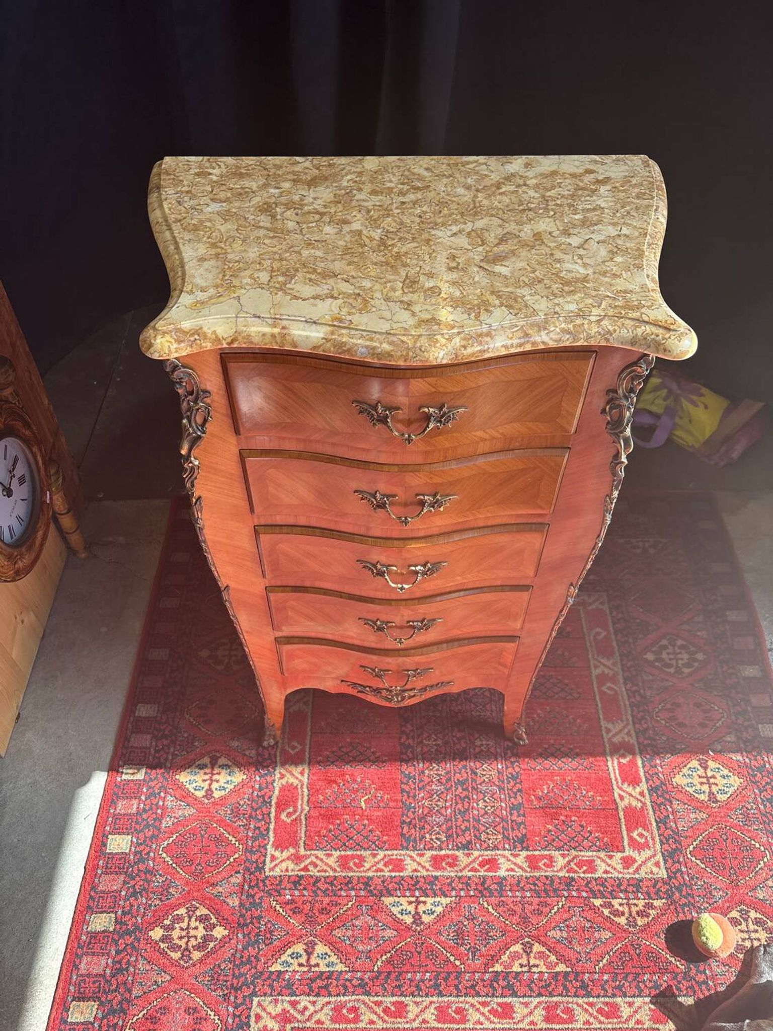 Chiffonier with 5 drawers in Louis XV style, stamped Skalski.