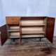Vintage teak metal foot row