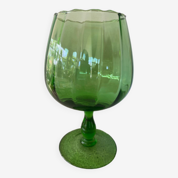 Green blown glass vase