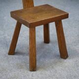 Brutalist chair in solid oak, 1950s