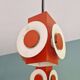 Space Age cascade chandelier in orange and white lacquered metal, RAAK, 1970