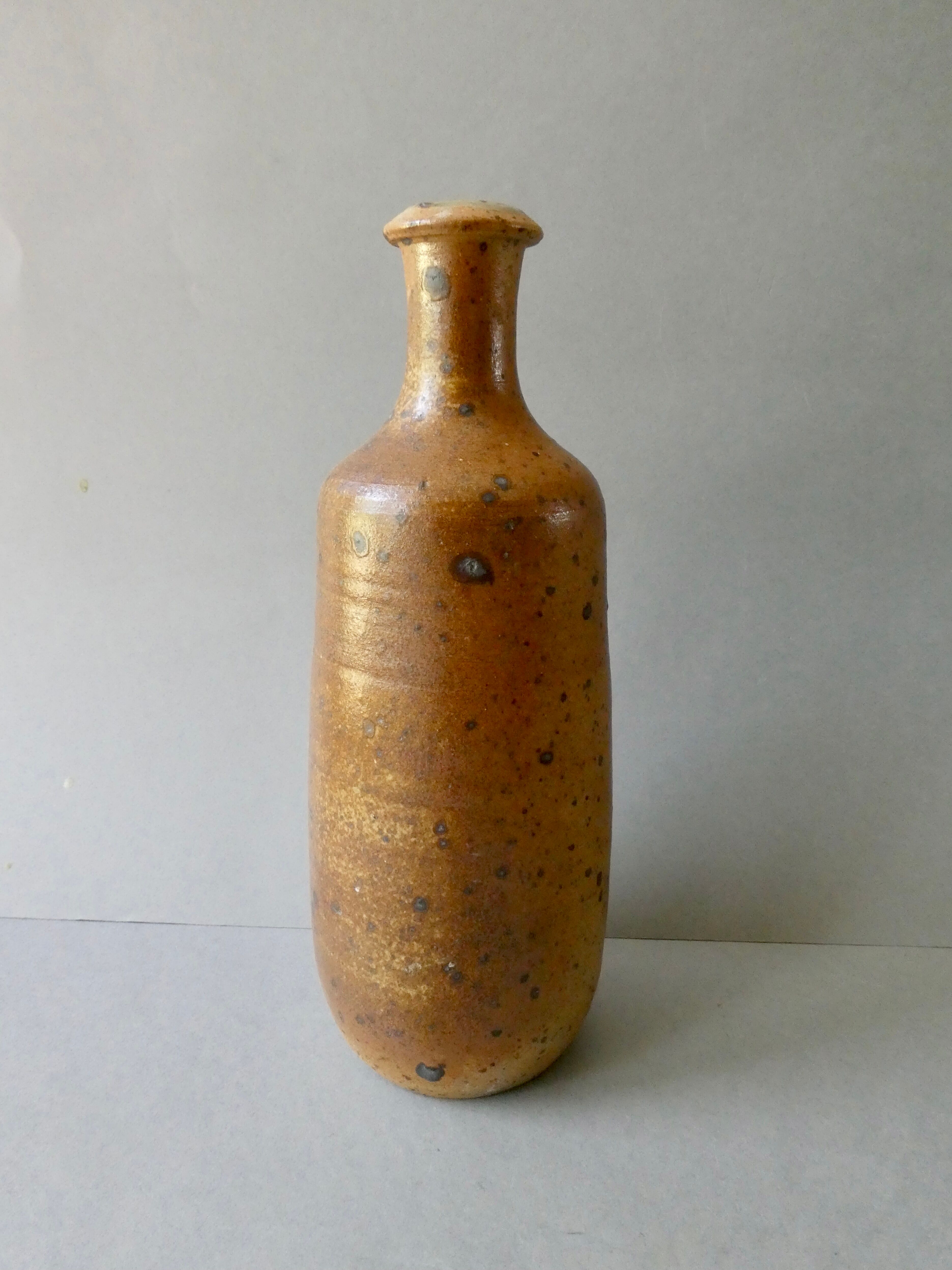 Pyrite stoneware bottle vase by Charles Gaudry