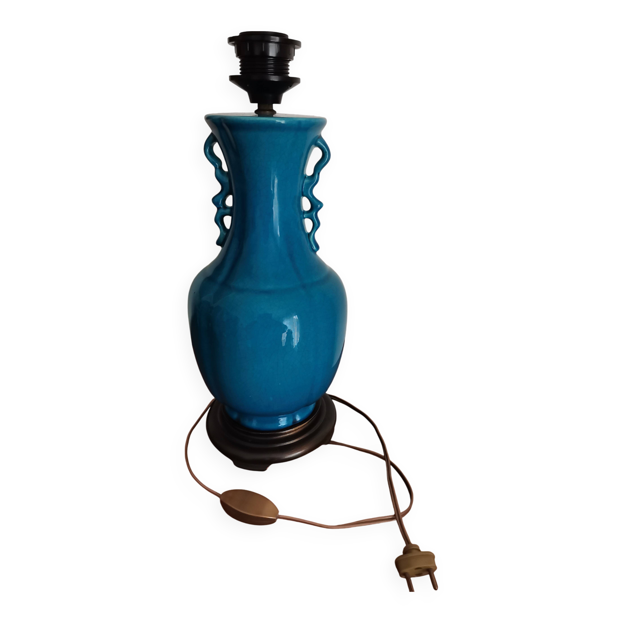 Blue ceramic lamp base