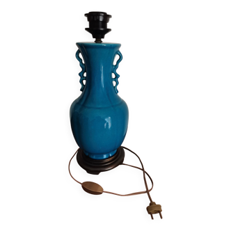 Blue ceramic lamp base