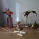Upcycled table lamp | gold bronze & retro chic diamond tip