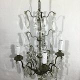 Chandelier 4 Lights Crystal And White Bronze