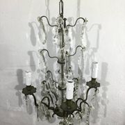 Chandelier 4 Lights Crystal And White Bronze