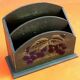 Painted wooden letter holder with fruit decoration
