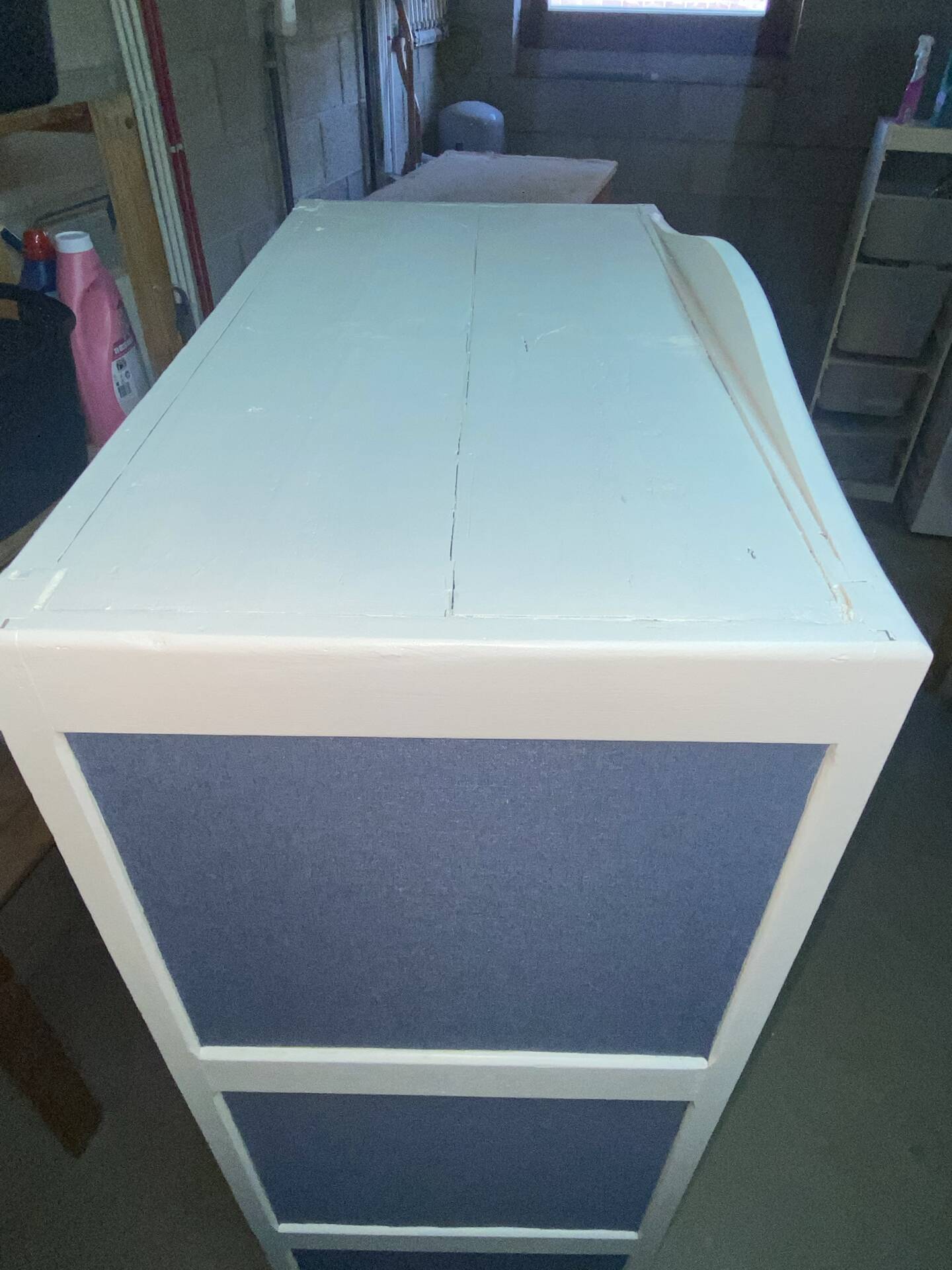 Dressing Room Revamped White/ Denim Fabric (Country Style - Shabby Chic)