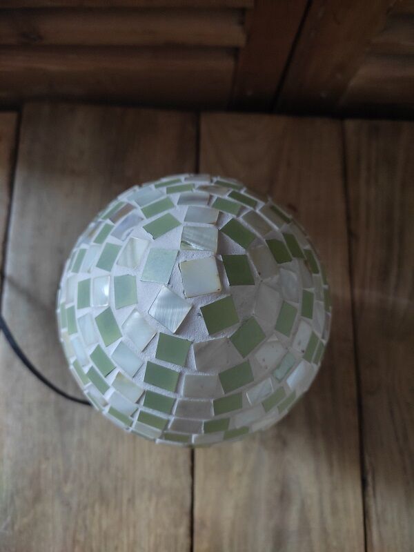 Green mosaic glass egg lamp night light