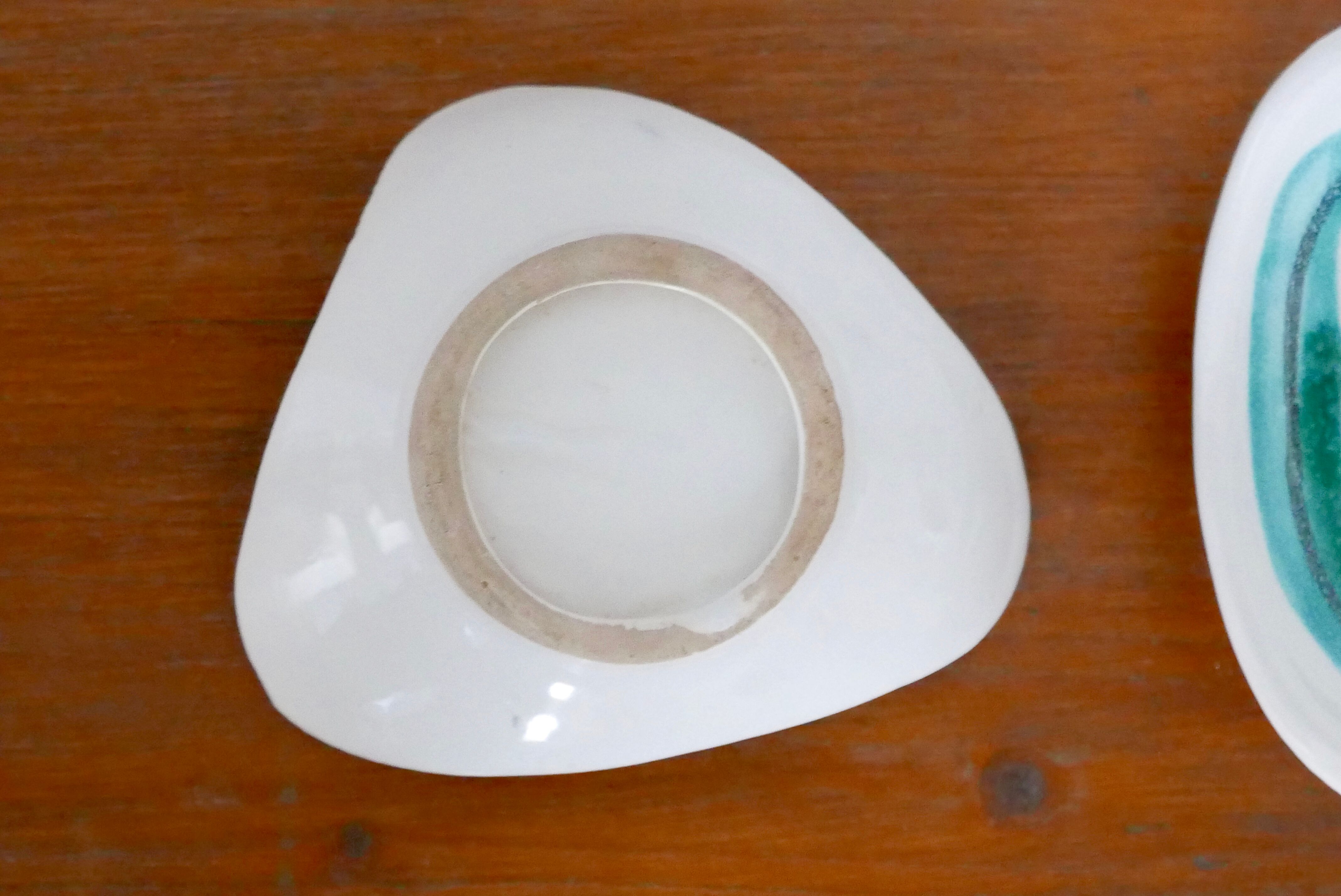 Pair of ceramic cups, abstract décor, 50s